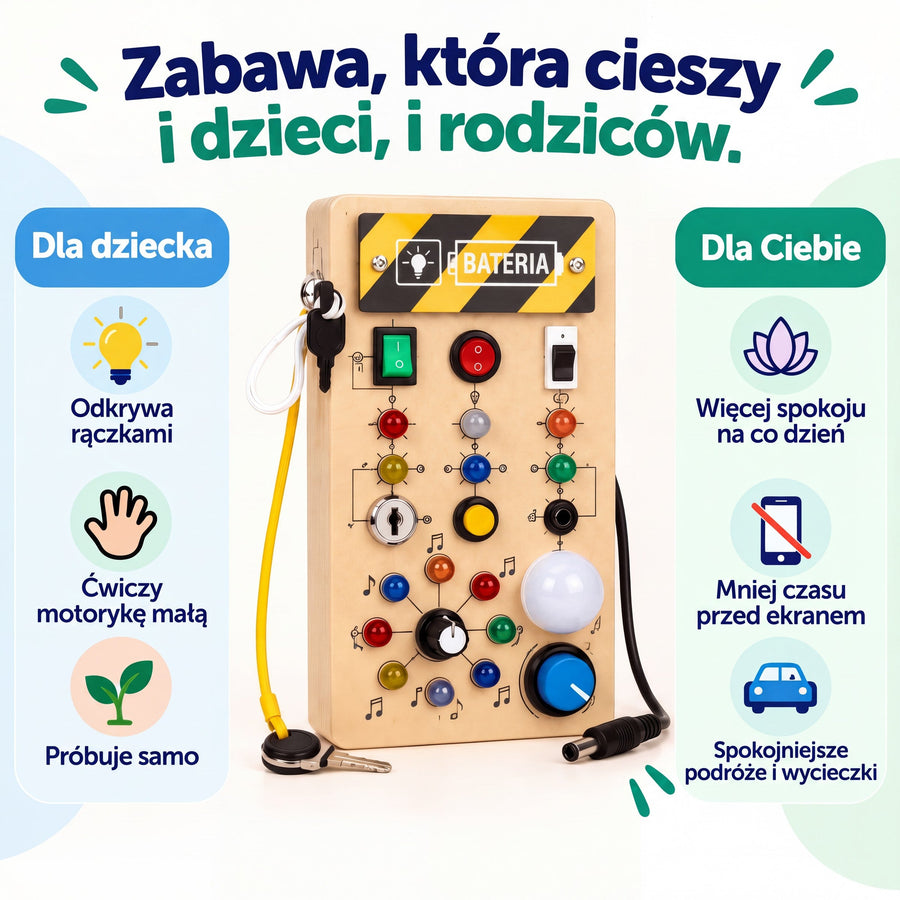 Tablica manipulacyjna Nolinu: zabawa, która cieszy i dzieci, i rodziców