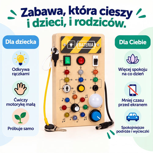Nolinu Tablica manipulacyjna: tablica Montessori ze światełkami